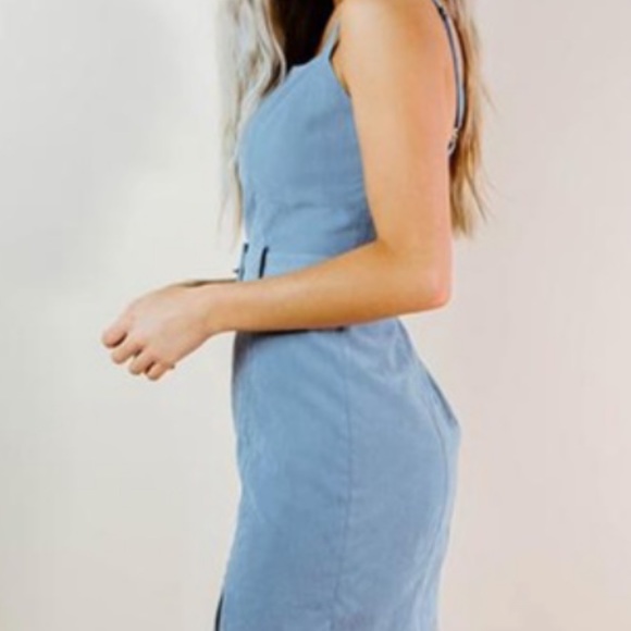 KITTENISH - ‘On Cloud 9’ Dusty Blue Dress - Picture 2 of 6
